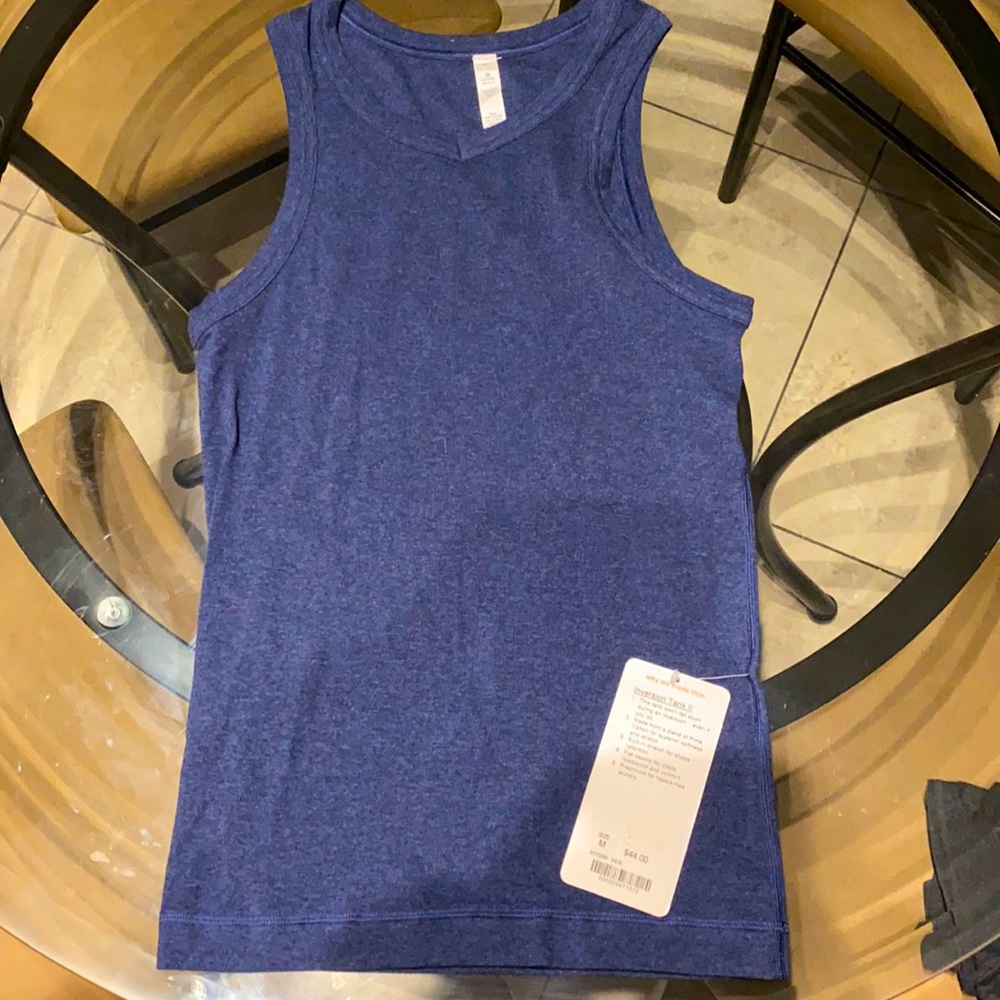 Brand new w/tags Lululemon Athletica Inversion tank top.  Dark Blue.